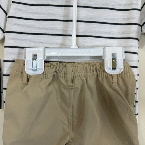 NWT Tahari 2 Pc Set Short Sleeve Henley and Khaki Elastic Waist Shorts Boys 3T - Picture 3 of 12